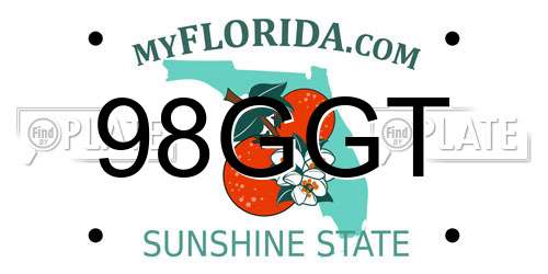 98GGT Florida License Plate