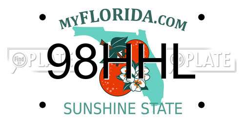 98HHL Florida License Plate