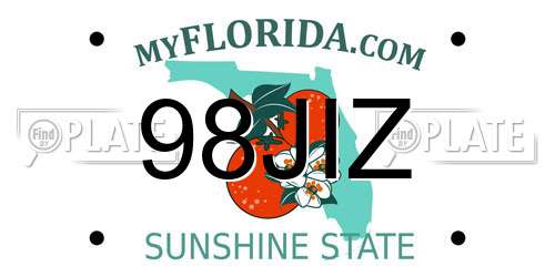 98JIZ Florida License Plate