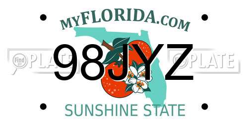 98JYZ Florida License Plate
