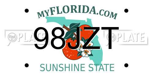 98JZT Florida License Plate