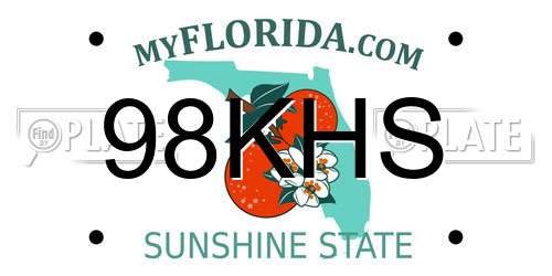 98KHS Florida License Plate