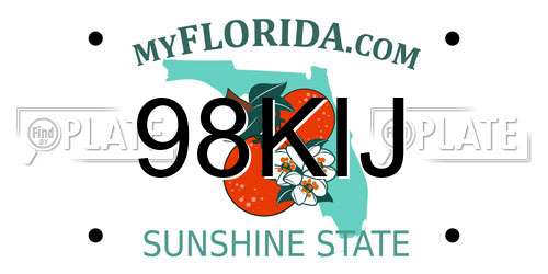98KIJ Florida License Plate