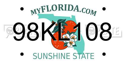 98KL108 Florida License Plate