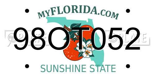 98OT052 Florida License Plate