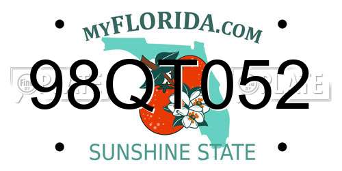 98QT052 Florida License Plate