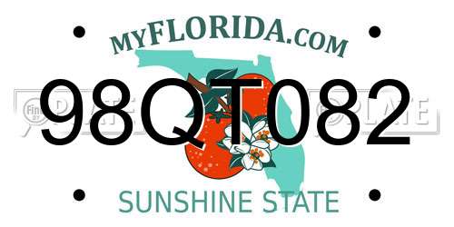 98QT082 Florida License Plate