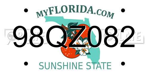 98QZ082 Florida License Plate