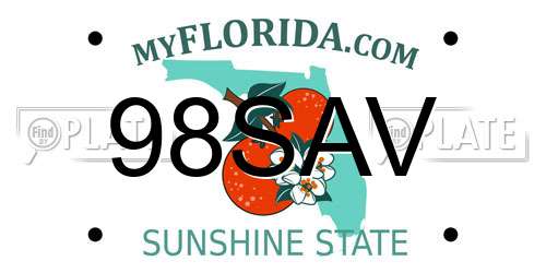98SAV Florida License Plate