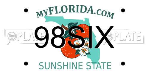98SIX Florida License Plate