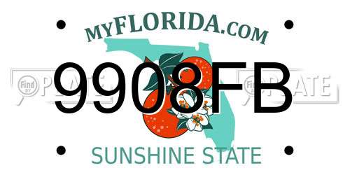 9908FB Florida License Plate