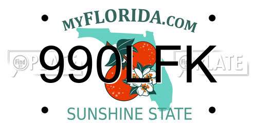 990LFK Florida License Plate