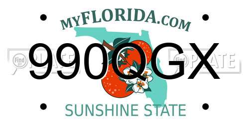 990QGX Florida License Plate