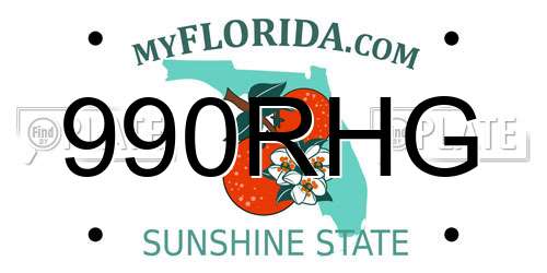 990RHG Florida License Plate