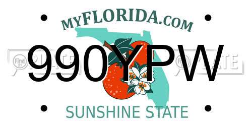 990YPW Florida License Plate
