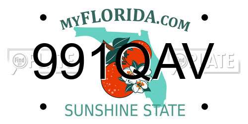 991QAV Florida License Plate