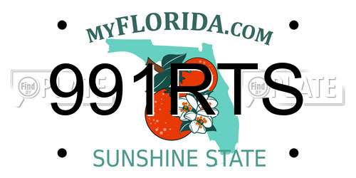 991RTS Florida License Plate