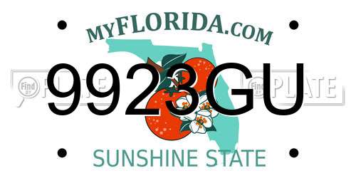 9923GU Florida License Plate