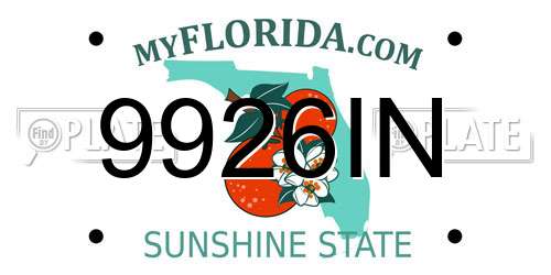 9926IN Florida License Plate