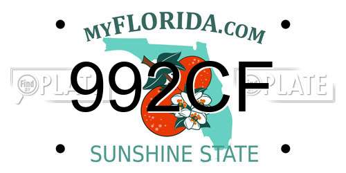 992CF Florida License Plate