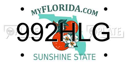 992HLG Florida License Plate