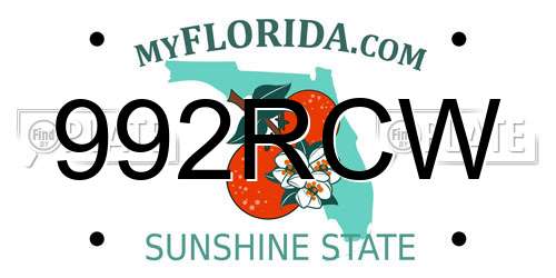 992RCW Florida License Plate