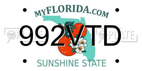 992VTD Florida License Plate