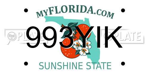993YIK Florida License Plate