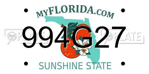 994G27 Florida License Plate