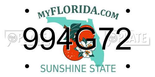 994G72 Florida License Plate