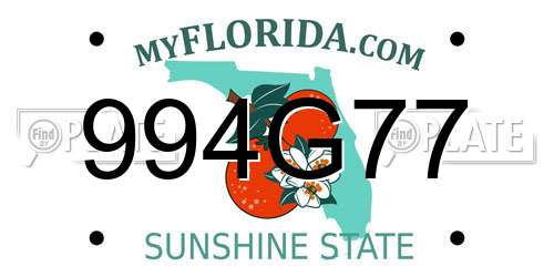 994G77 Florida License Plate