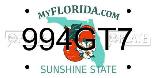 994GT7 Florida License Plate