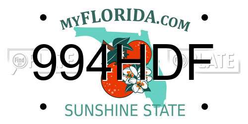 994HDF Florida License Plate