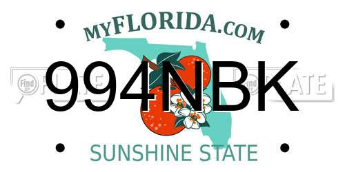 994NBK Florida License Plate