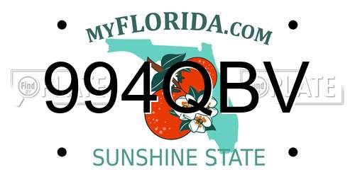 994QBV Florida License Plate