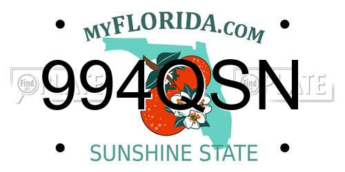 994QSN Florida License Plate