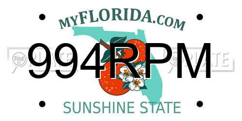 994RPM Florida License Plate