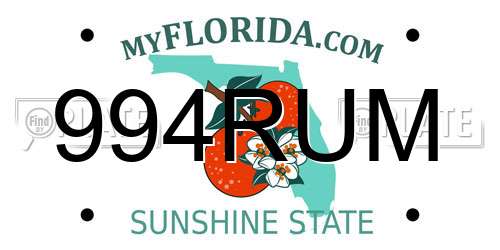 994RUM Florida License Plate