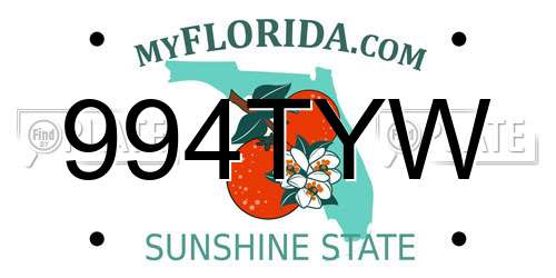 994TYW Florida License Plate