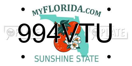 994VTU Florida License Plate