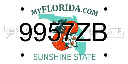 9957ZB Florida License Plate