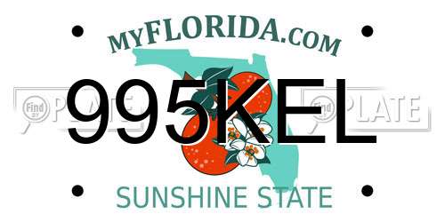 995KEL Florida License Plate