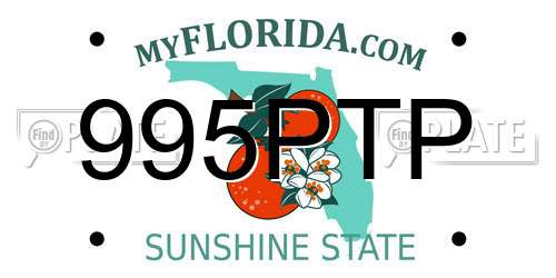 995PTP Florida License Plate