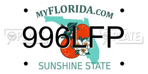 996LFP Florida License Plate