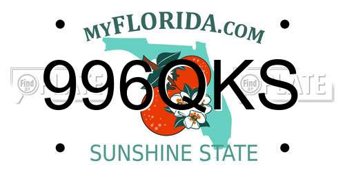996QKS Florida License Plate
