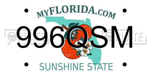 996QSM Florida License Plate