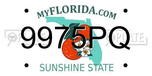 9975PQ Florida License Plate