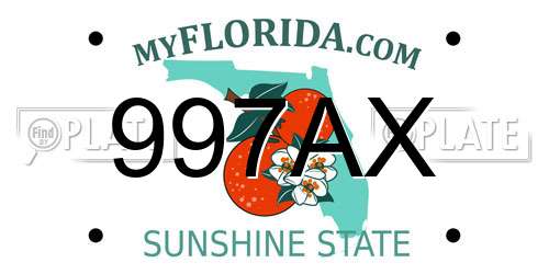 997AX Florida License Plate