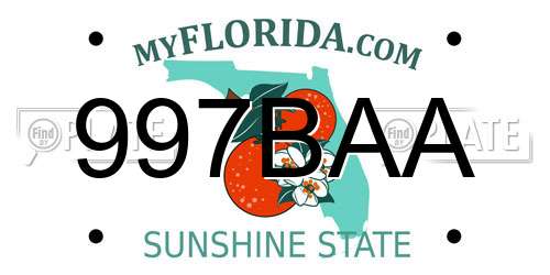 997BAA Florida License Plate