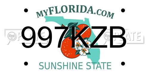 997KZB Florida License Plate